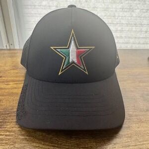 Dallas Cowboys Los Cowboys Hooey Mexico Mesh Trucker Black Gold Snapback Hat